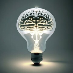The human brain in the shape of a light bulb