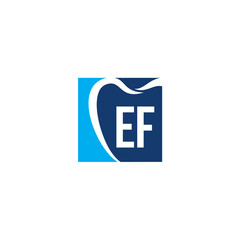 Letters EF And Tooth Logo Icon 003