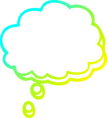 cold gradient line drawing cartoon mind bubble