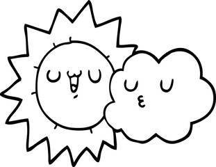 cartoon sun and cloud