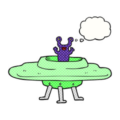 thought bubble cartoon flying saucer