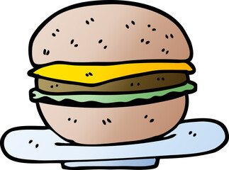 vector gradient illustration cartoon burger