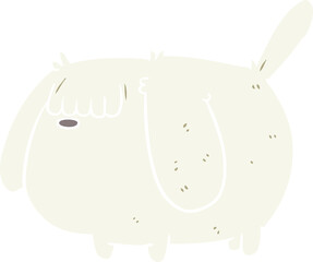 cute funny flat color style cartoon dog