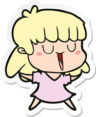 sticker of a cartoon woman