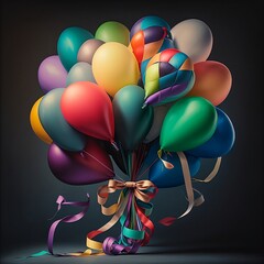 Image of party balloons, Generative AI