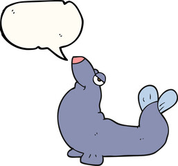 speech bubble cartoon proud seal