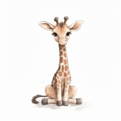 Drawing of a cute giraffe, Generative AI