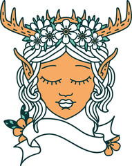 elf druid character face illustration