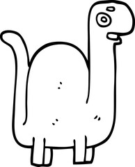 line drawing cartoon prehistoric dinosaur