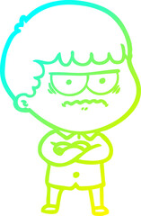 cold gradient line drawing cartoon illustration