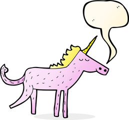 cartoon unicorn with speech bubble