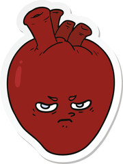 sticker of a cartoon mean heart