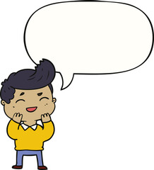 cartoon man laughing and speech bubble