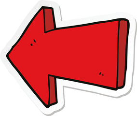 sticker of a cartoon pointing arrow