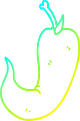 cold gradient line drawing cartoon chilli pepper