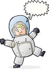 cartoon astronaut with speech bubble