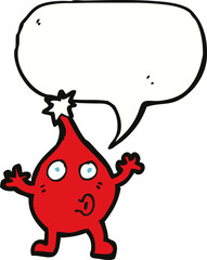 cartoon funny christmas character with speech bubble