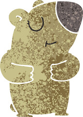 quirky retro illustration style cartoon bear