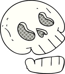 quirky comic book style cartoon skull