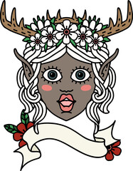 elf druid character face illustration