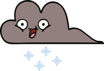 cute cartoon storm snow cloud