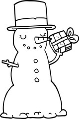 cartoon christmas snowman