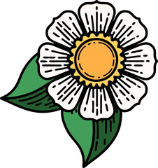 traditional tattoo of a flower