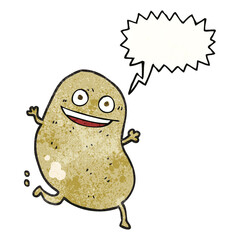texture speech bubble cartoon potato running