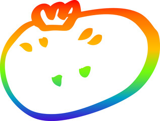 rainbow gradient line drawing cartoon citrus orange