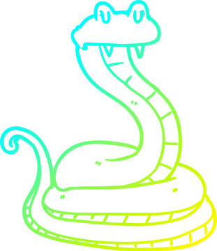 recommend clip art: cold gradient line drawing cartoon snake