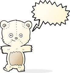 cute cartoon polar bear with speech bubble