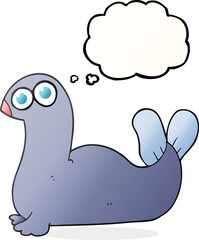 thought bubble cartoon seal