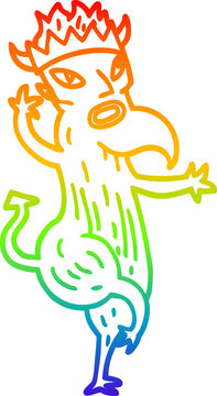 recommend clip art: rainbow gradient line drawing cartoon devil