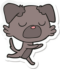 sticker of a cartoon dog