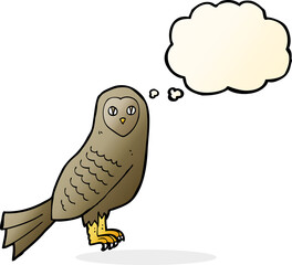 cartoon owl with thought bubble