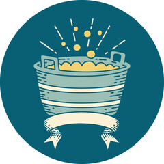 icon of tattoo style tin bath