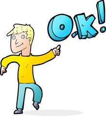 cartoon man thinking OK