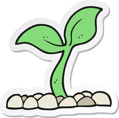 sticker of a cartoon seedling