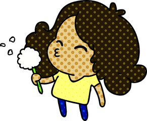 cartoon of cute kawaii girl