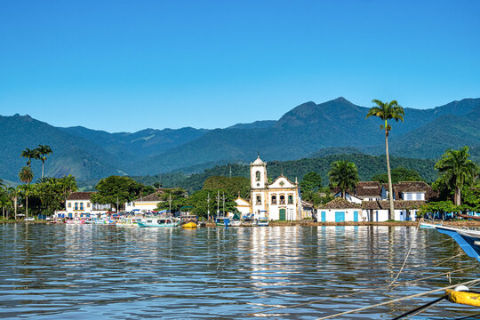 The Jesuit Baroque-Rococo style of the 18th century Church of Santa Rita in Paraty on Brazil's Costa Verde