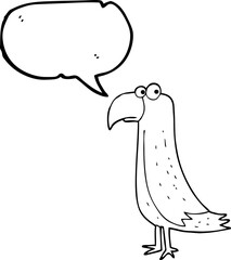 speech bubble cartoon parrot