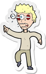 Obraz premium sticker of a cartoon man with popping out eyes