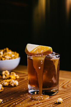 Cocktail with salted carame