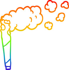 rainbow gradient line drawing cartoon cannabis cigarette