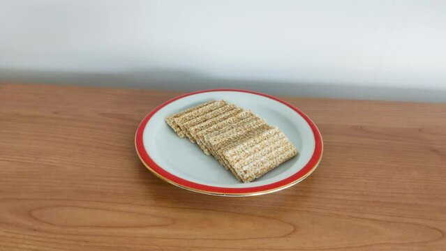 Bars of sesame seed candy.
