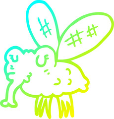 cold gradient line drawing cartoon fly