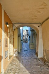 A narrow street in Termoli, a seaside town in the province of Campobasso in Italy.