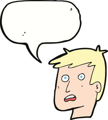 cartoon unhappy face with speech bubble