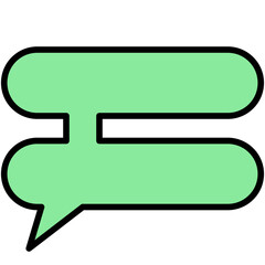 Speech balloons icon, filled style vector illustration