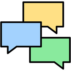 Fototapeta premium Speech balloons icon, filled style vector illustration